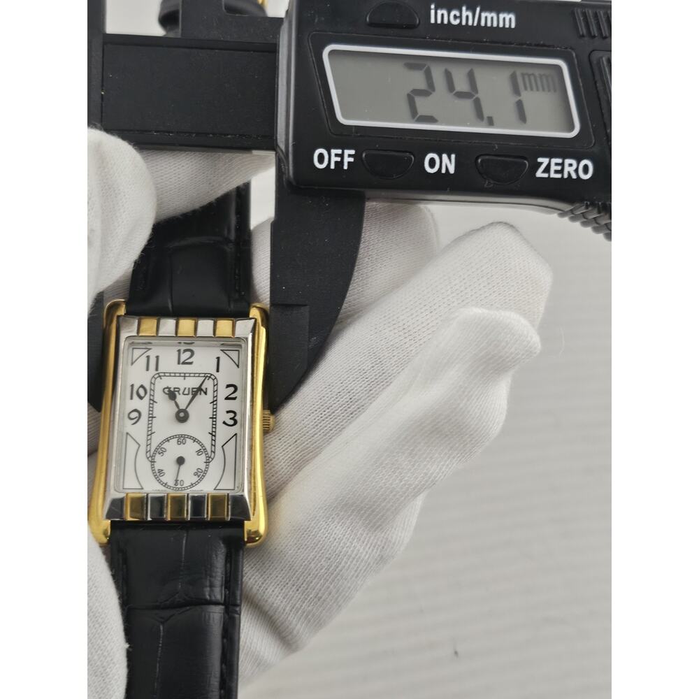 Ladies Vintage Rare Gruen Quartz Watch Small Second New Battery & Band Runs - Picture 7 of 10